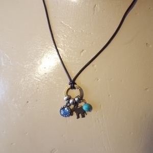 Beaded Charm Cord Necklace